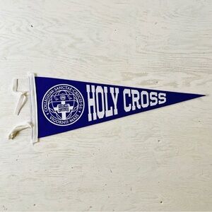 Holy Cross pennant. Approx: 8.5”x23.5”
Felt on felt.